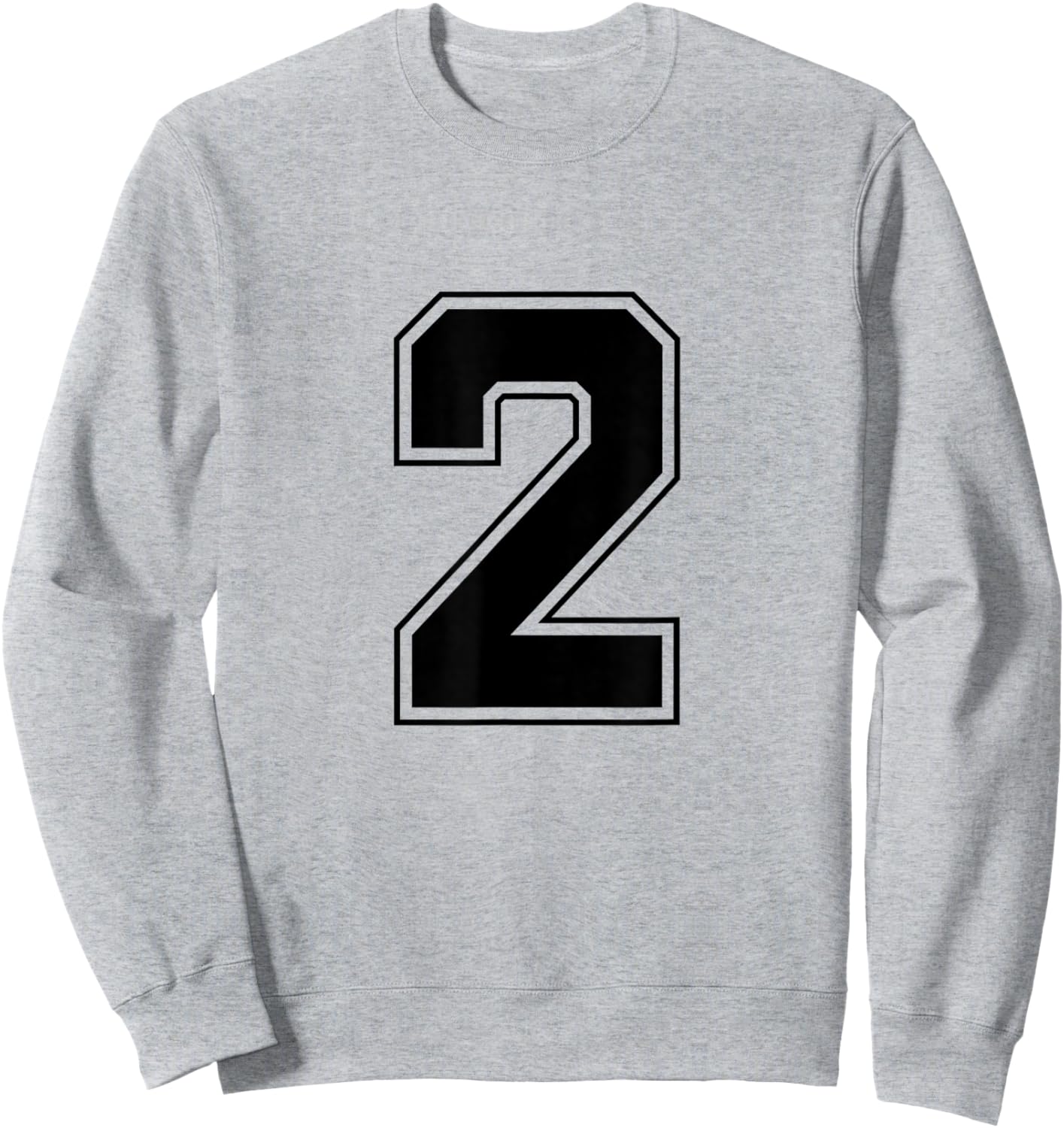 Number 2 Big Bold Capital Varsity Alphabet Monogram Sweatshirt - Sweatshirt | Ash