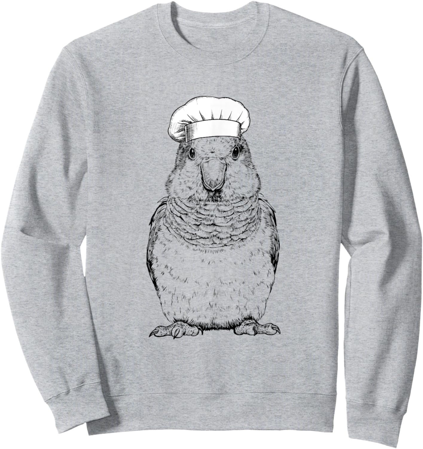 Quaker Parrot Cook Chef Funny Cooking Bird Sweatshirt - Sweatshirt | Ash