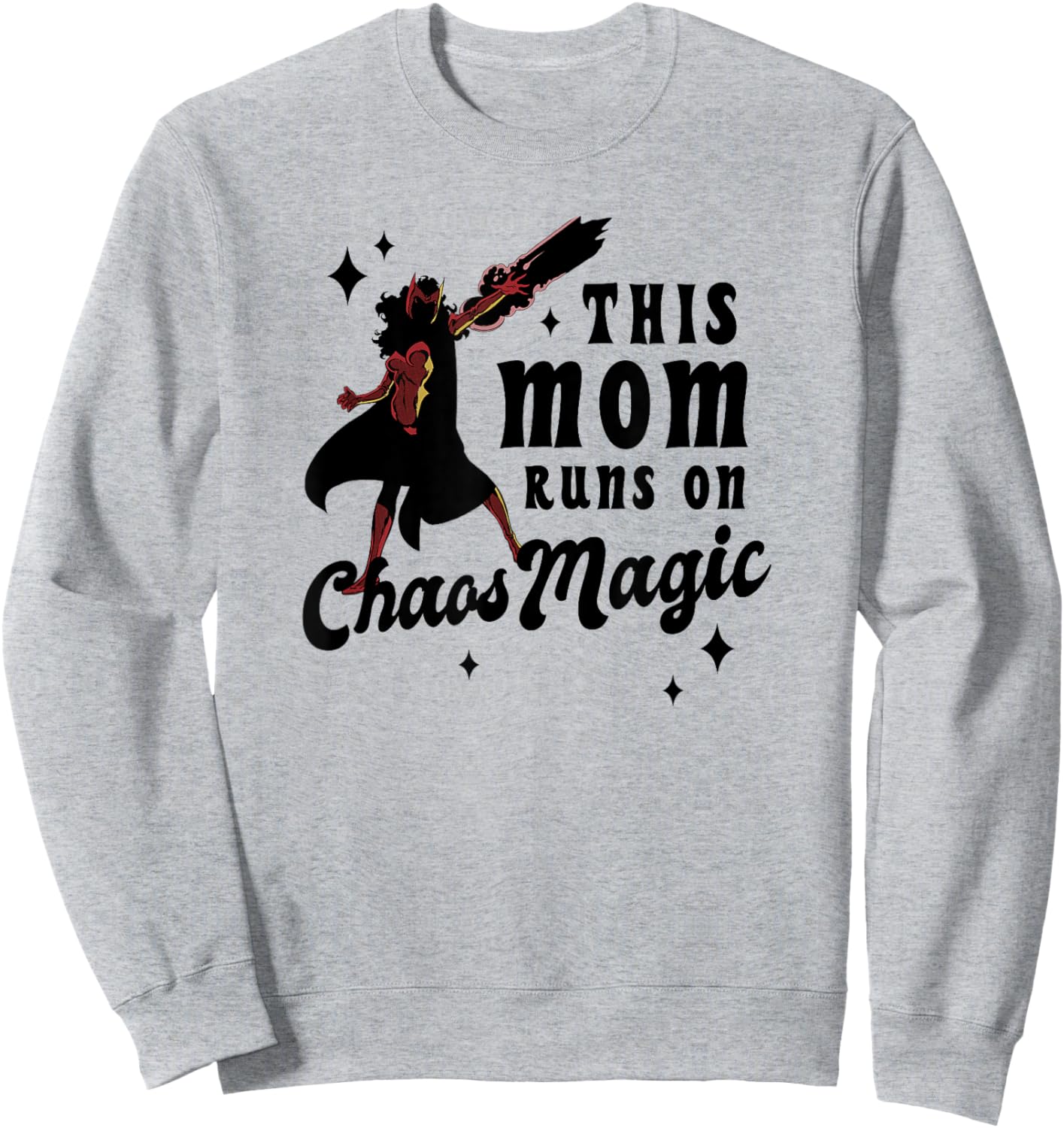 Marvel Mother's Day Scarlet Witch Mom Magic Chest Text Logo Sweatshirt - Sweatshirt | Ash