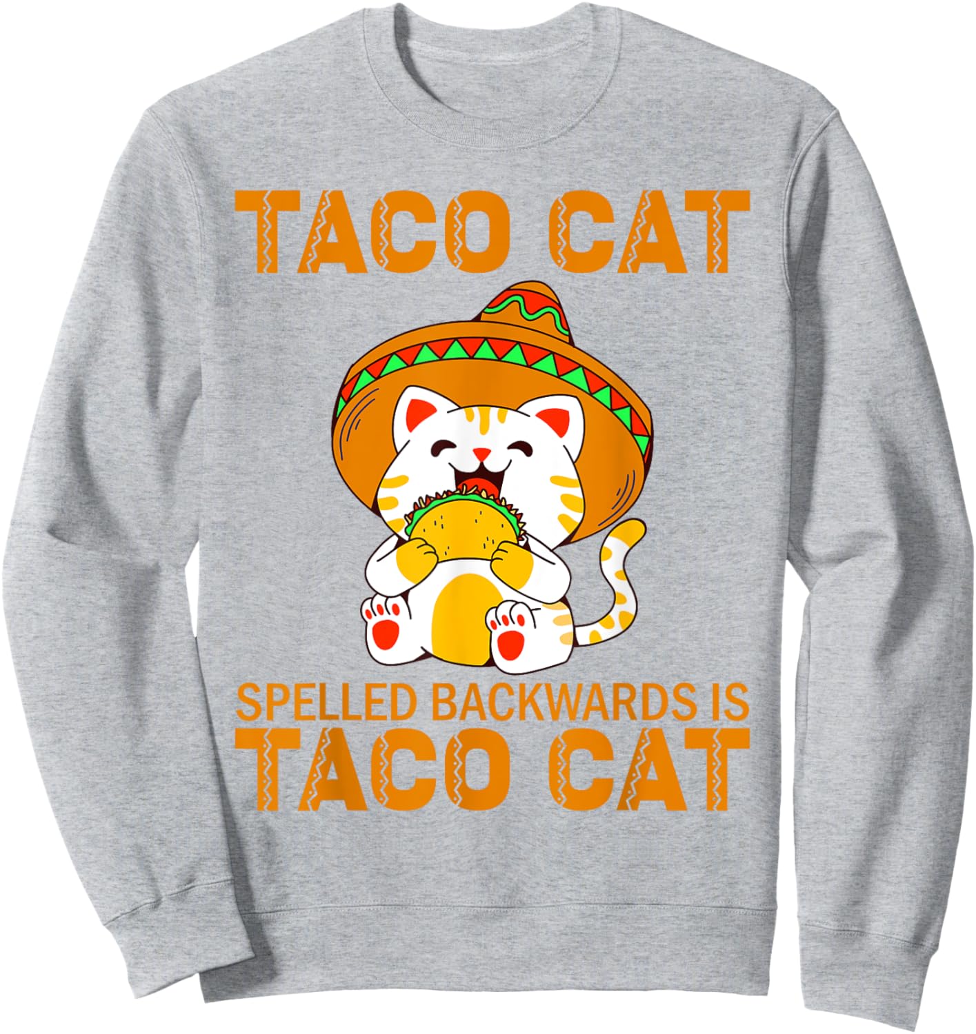 TacoCat for Kids Taco Cat Cinco de Mayo TacoCat Kids Cat Sweatshirt - Sweatshirt | Ash