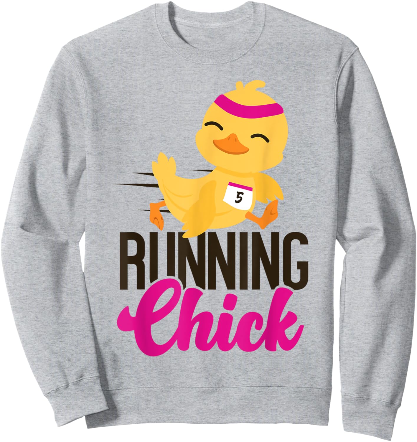 Running Runner Half Marathon Chicken Girl Running Chick Sweatshirt - Sweatshirt | Ash