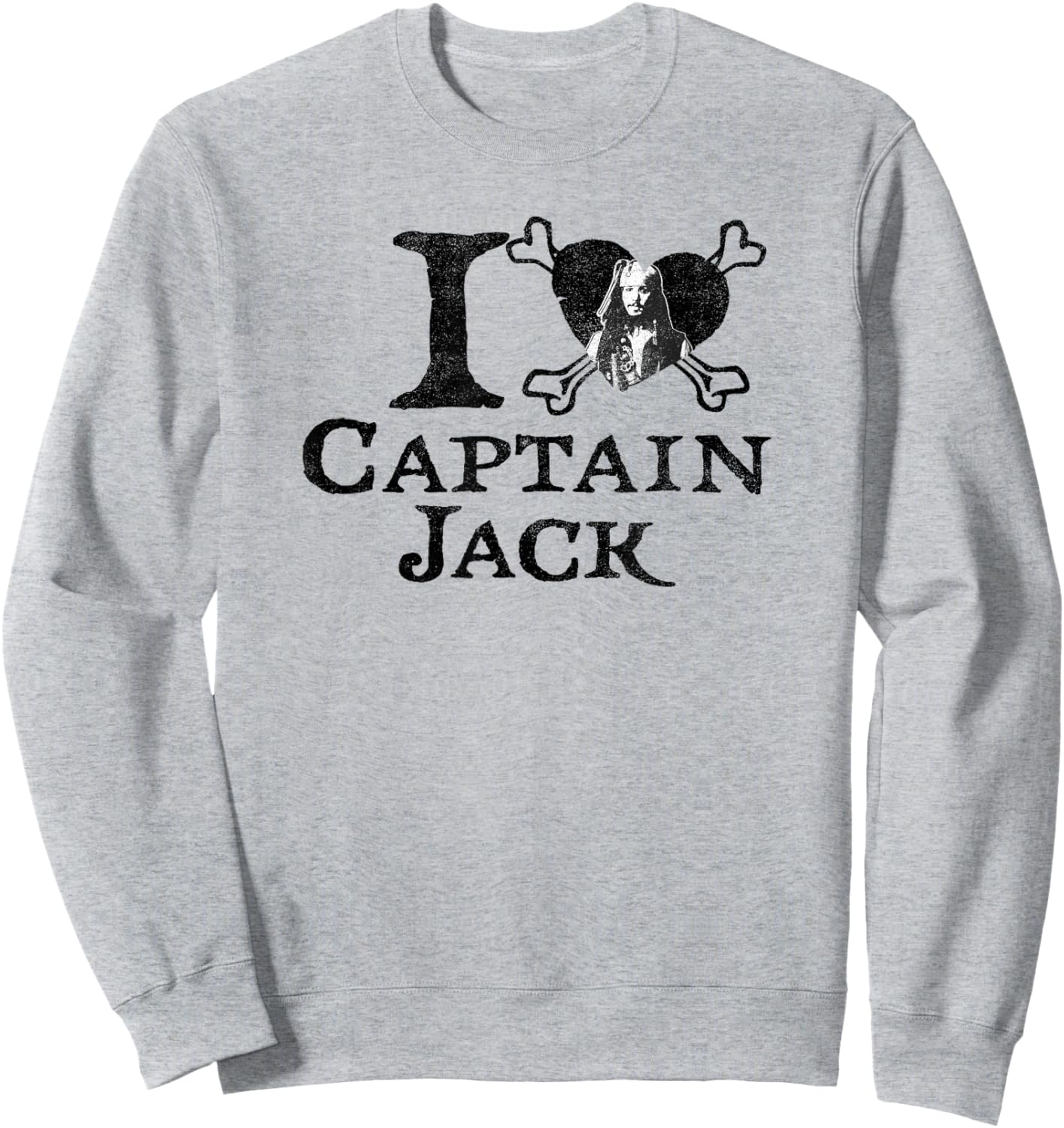 Disney Pirates of The Caribbean I Heart Captain Jack Sweatshirt - Sweatshirt | Ash