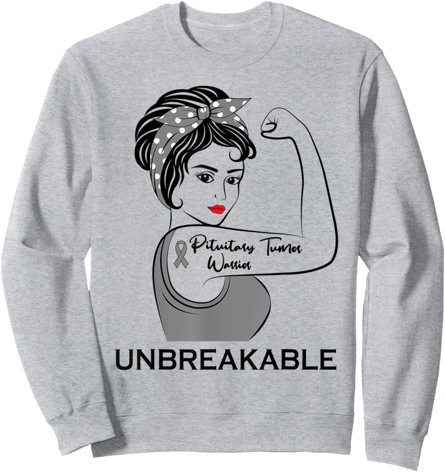 Pituitary Tumor Warrior Unbreakable Awareness Survivor Sweatshirt - Sweatshirt | Ash
