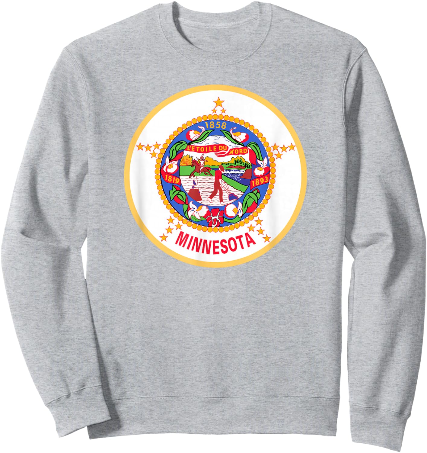 Minnesota State Flag Sweatshirt - Sweatshirt | Ash