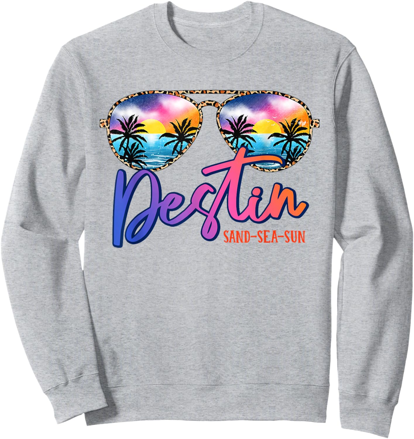 Sunglasses Destin Florida Beach Vacation Matching Family Sweatshirt - Sweatshirt | Ash