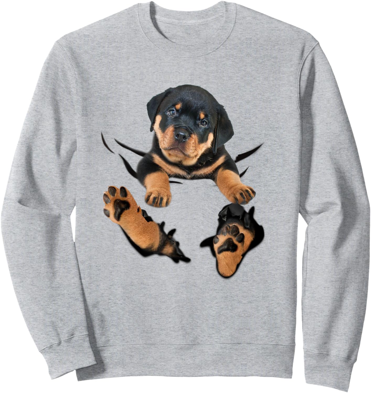 Rottweiler Puppy Breakthrough Sweatshirt - Sweatshirt | Ash