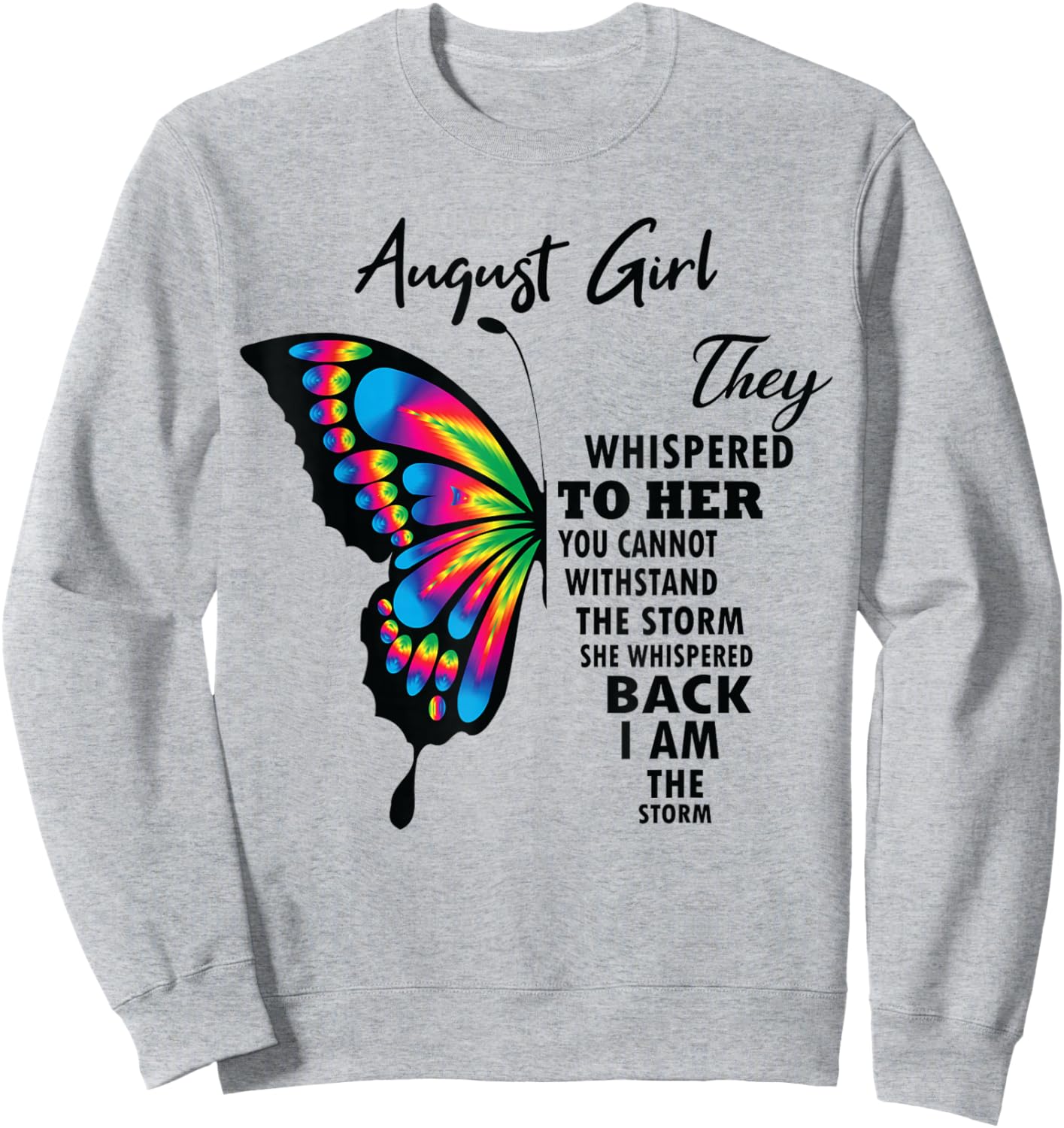 August Girl Birthday For Girls Born In August Butterfly Teen Sweatshirt - Sweatshirt | Ash