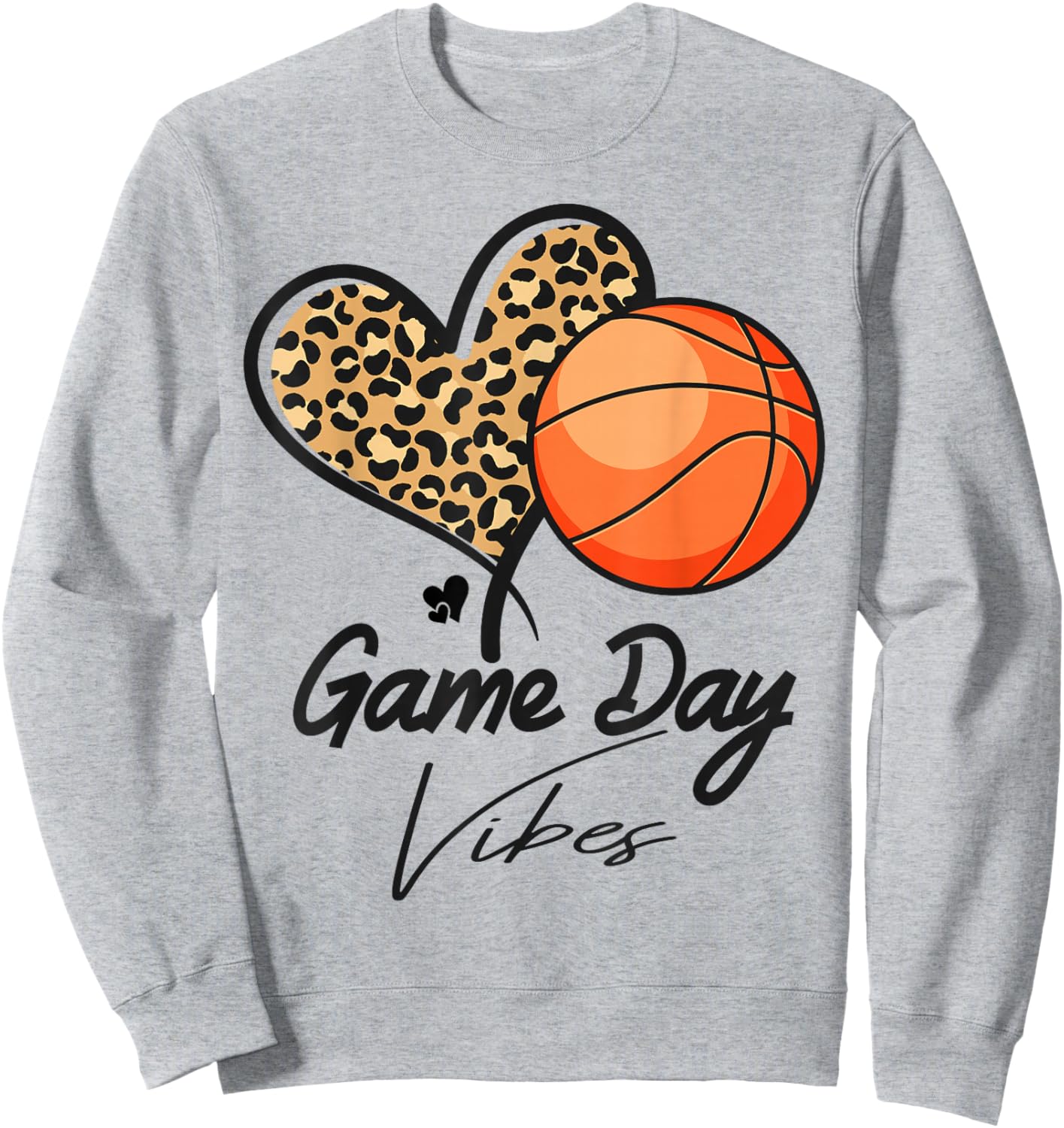 America basketball Game Day Vibes basketball Mom leopard Sweatshirt - Sweatshirt | Ash