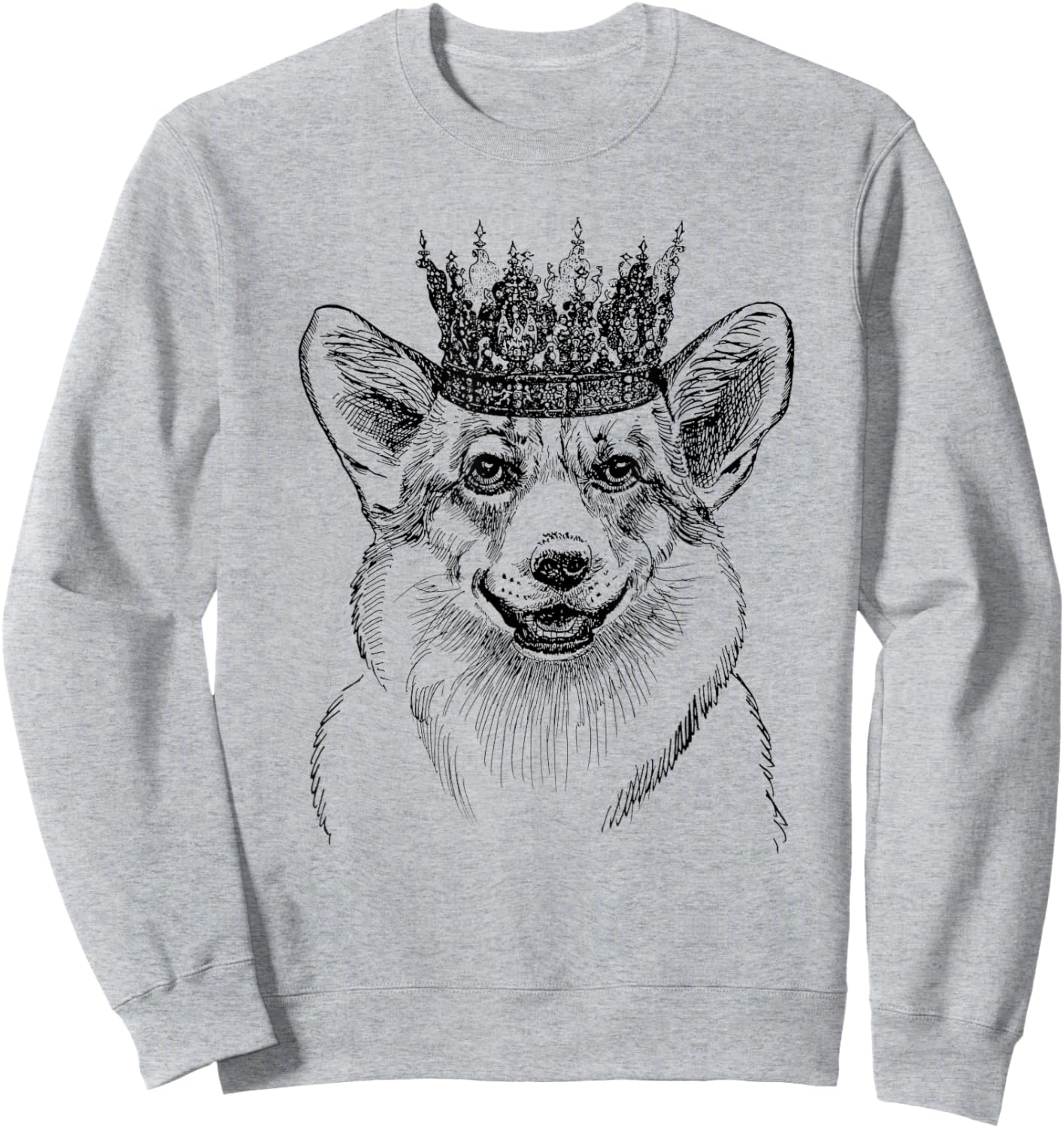 British Corgi Dog Queen Crown Queens Platinum Jubilee Women Sweatshirt - Sweatshirt | Ash