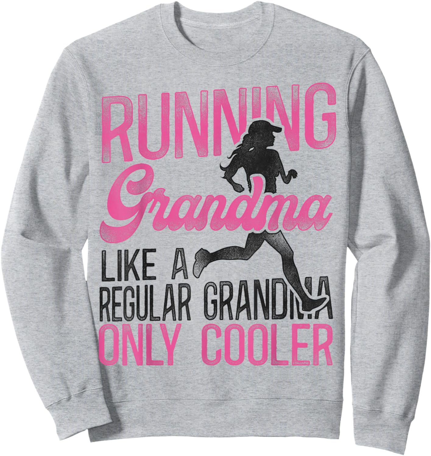 Running Runner Half Marathon Grandma Vintage Female Runner Sweatshirt - Sweatshirt | Ash