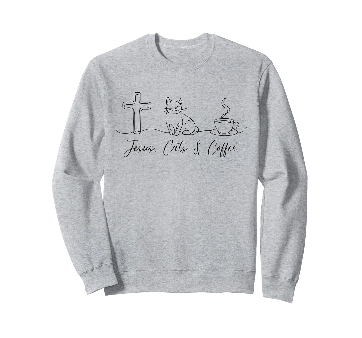 Christian Jesus Cats Coffee Cat Caffeine Lover Religious T-Shirt