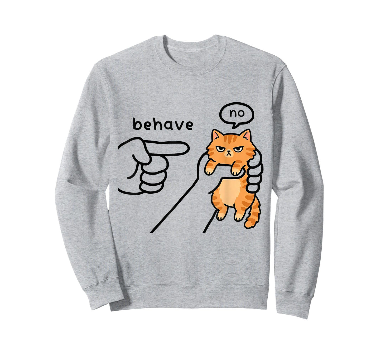 Funny cat Meme Behave No Cartoon Design T-Shirt