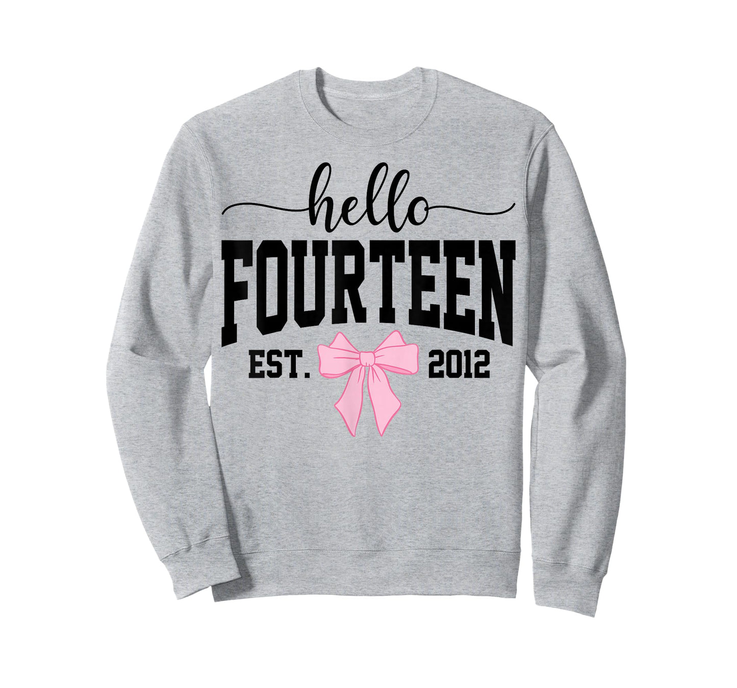 Hello Fourteen Est 2012 Coquette Bow 14th Birthday Girl T-Shirt