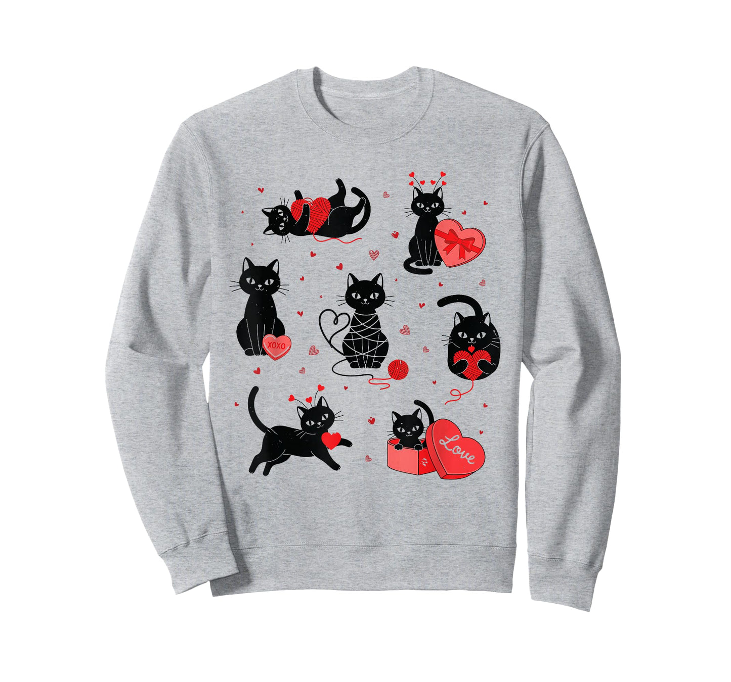 Funny Valentine Cats Love Hearts Cute Cat for Women & Girls T-Shirt