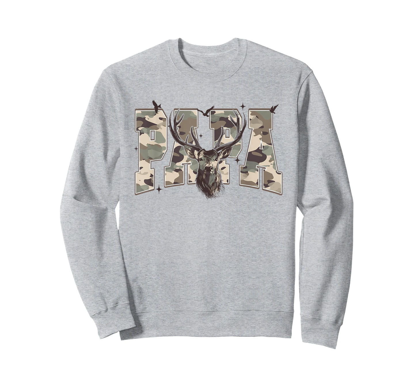 Old School Camo Papa Hunting, Camouflage Deer Father's Day T-Shirt