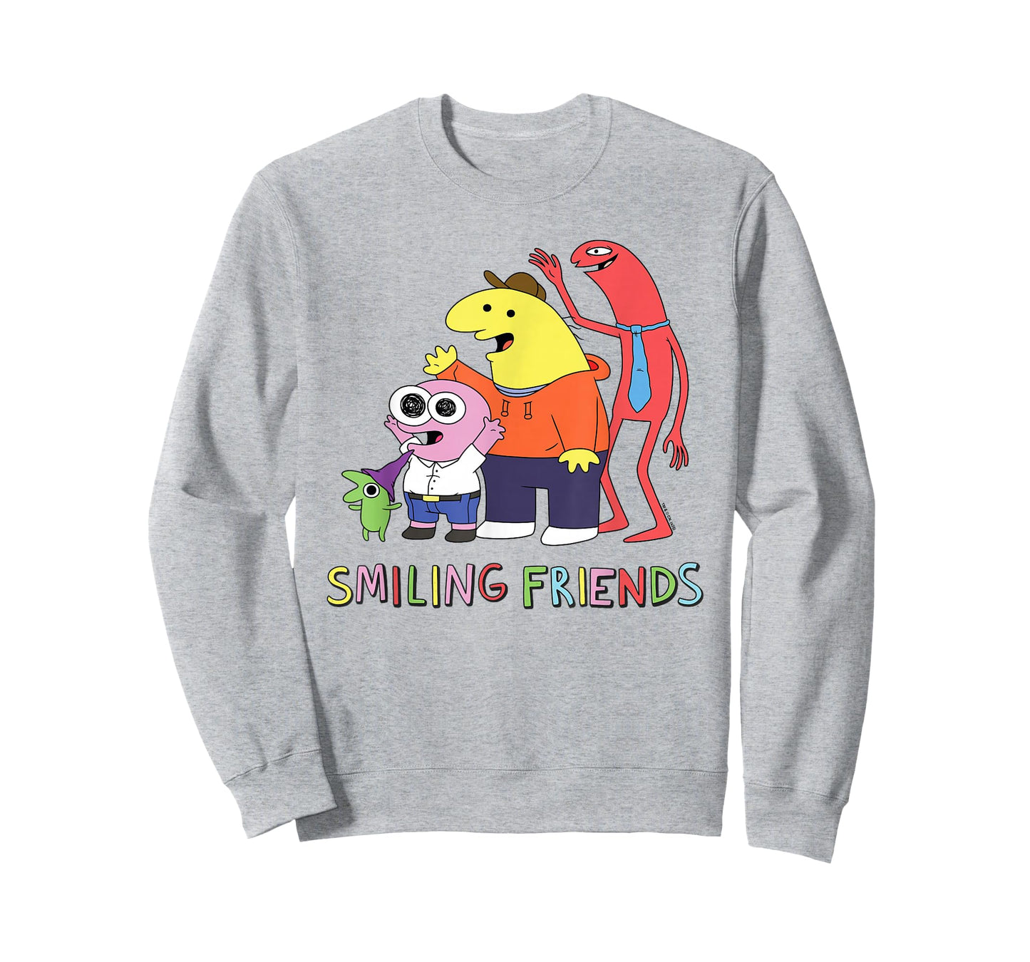 Smiling Friends Stacked Characters with Logo Cartoon T-Shirt