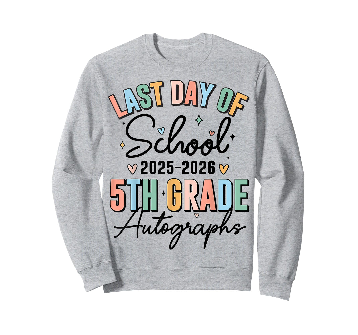 Last Day of School Autograph 5th Grade Graduation Boys Girls T-Shirt