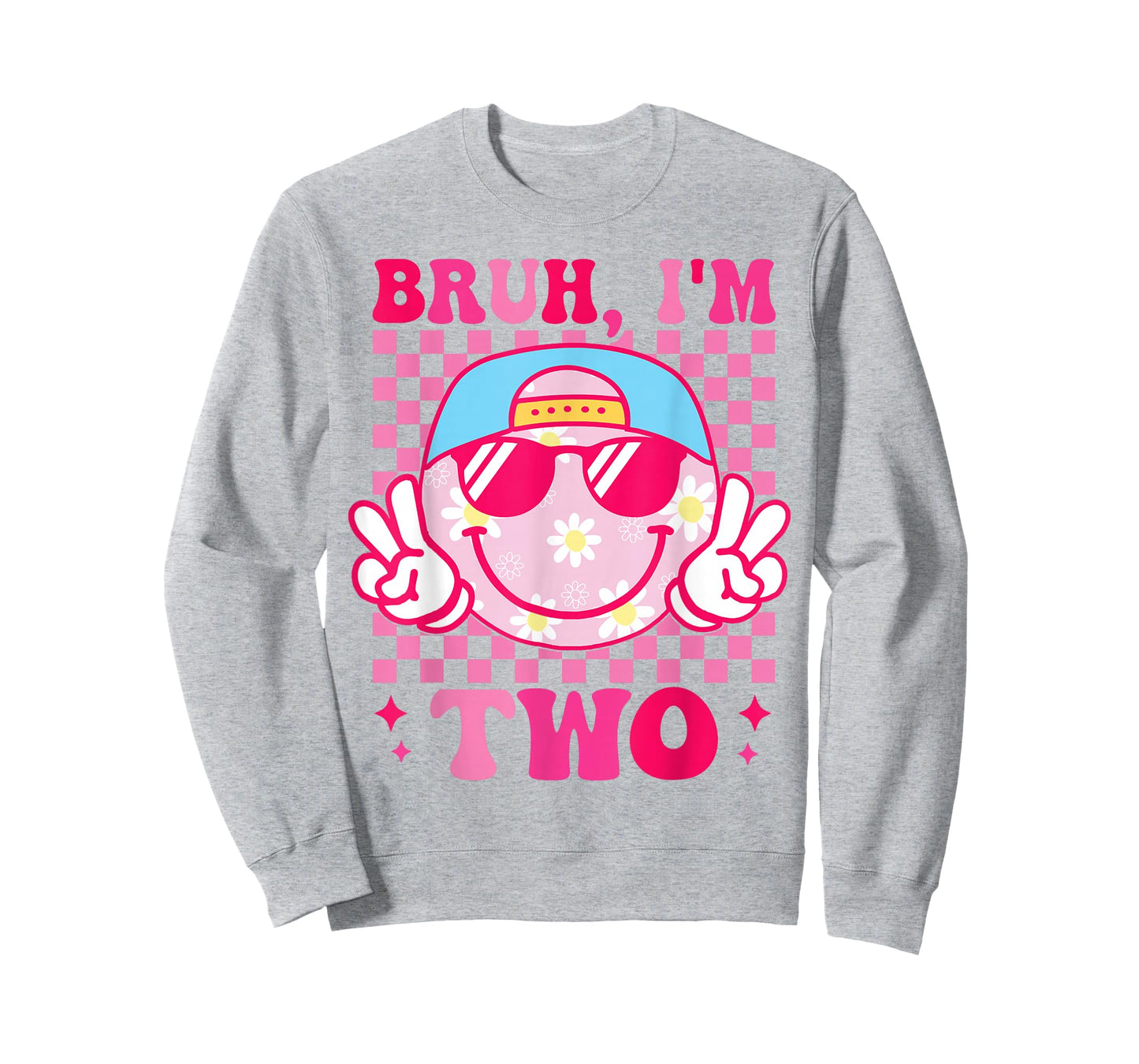Bruh I'm Two 2 2nd Birthday Girls Groovy 2 Years Old T-Shirt