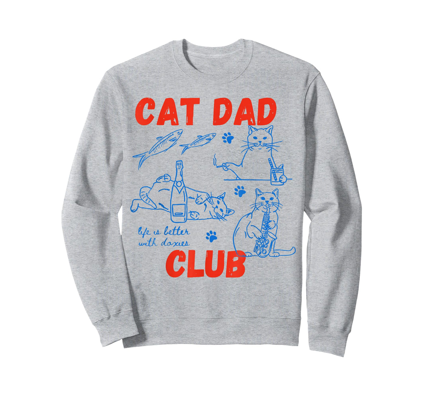 Retro Cat Dad Club Life is Better with Cats Funny Cat Dad T-Shirt