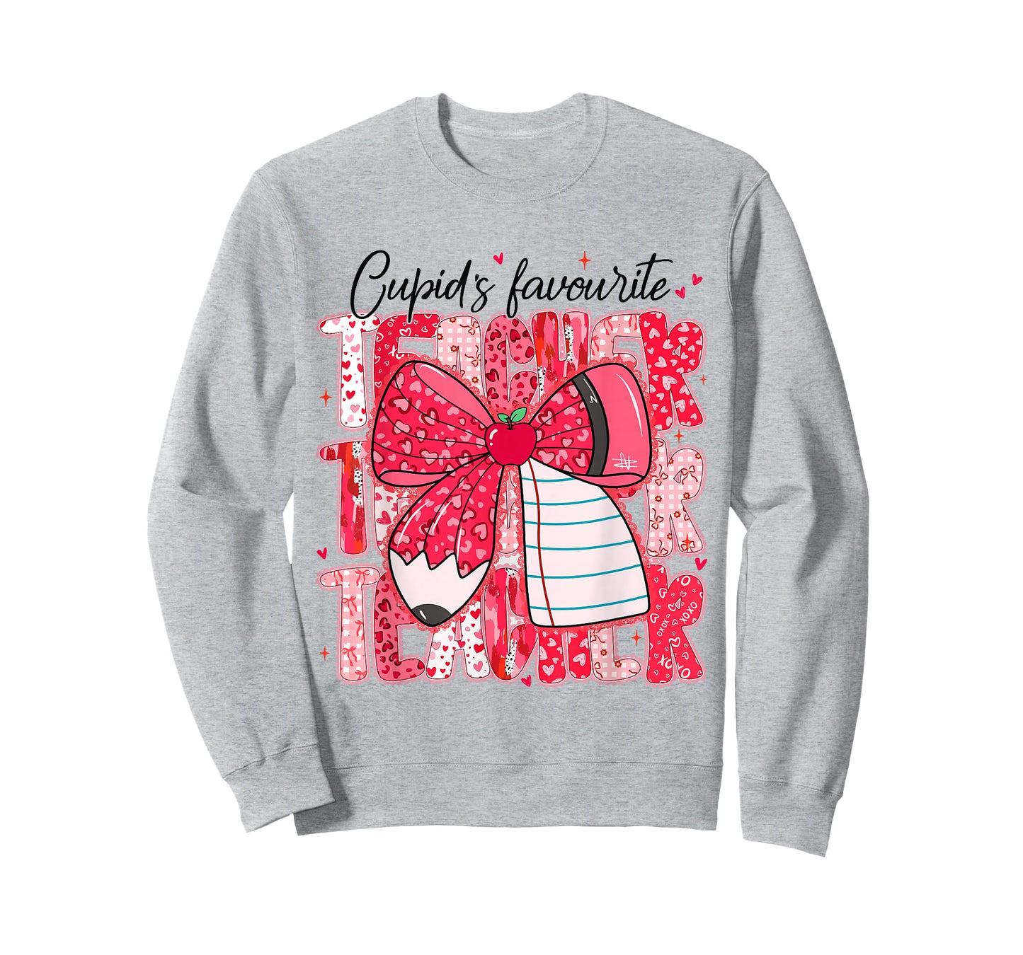 Coquette Bow Pencil Cupid's Favorite Teacher Valentines Cute T-Shirt