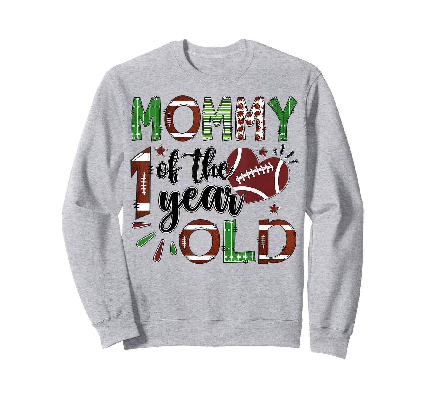 Mommy of The 1 Year Old Football 1st Birthday Boy Matching T-Shirt