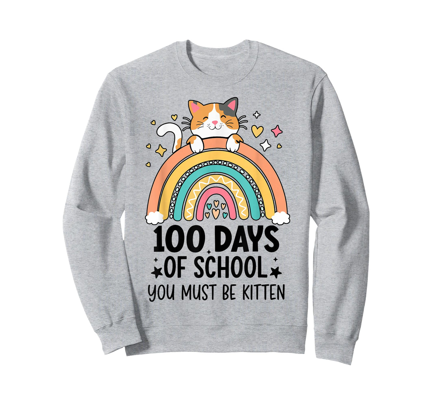 100 Day of School cat for Girls Kids Cat 100th Day of School T-Shirt
