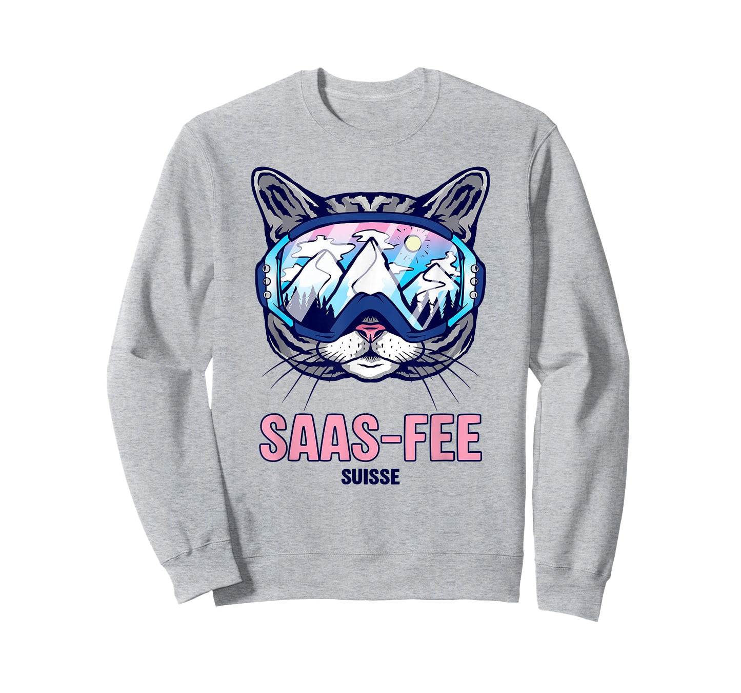 Cat Ski Goggles Mountain Panorama SAAS-Fee T-Shirt