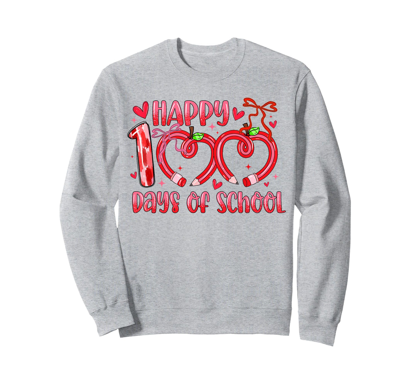 Happy 100 Days of School Bow 100th Day of School Coquette T-Shirt