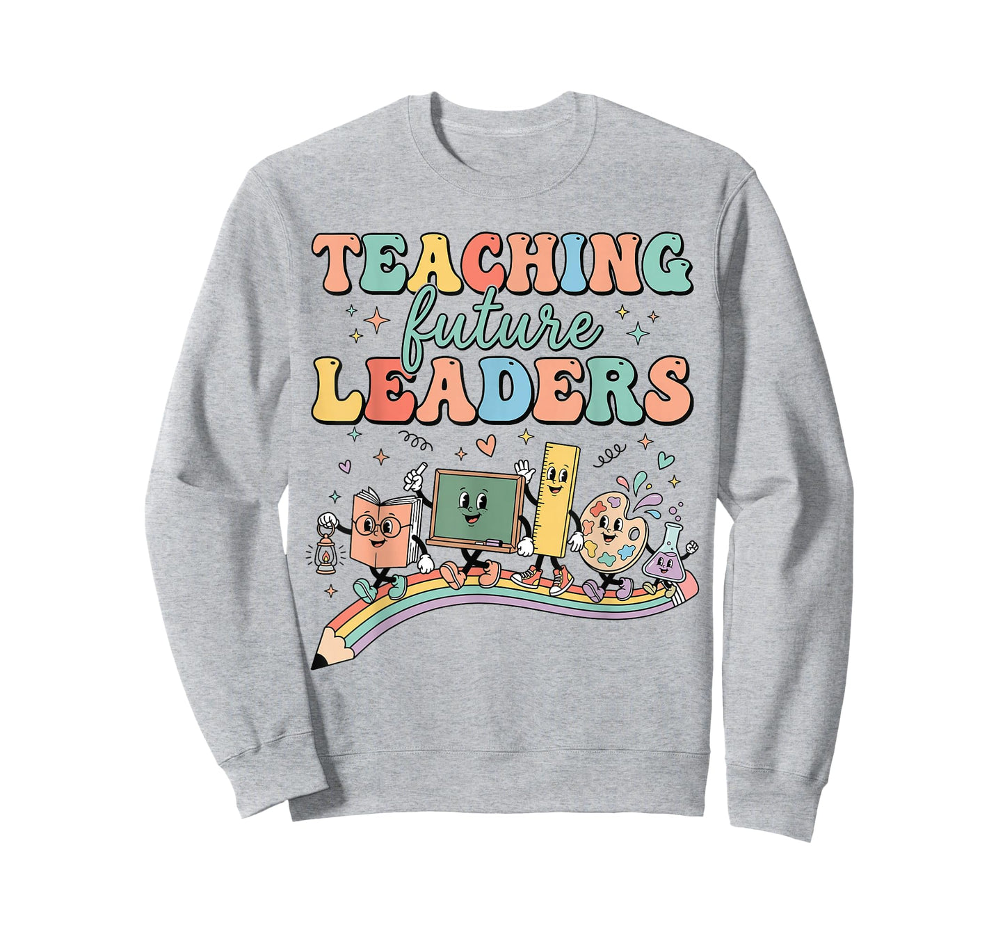 Retro Teaching Future Leaders Groovy Teacher Back to School T-Shirt