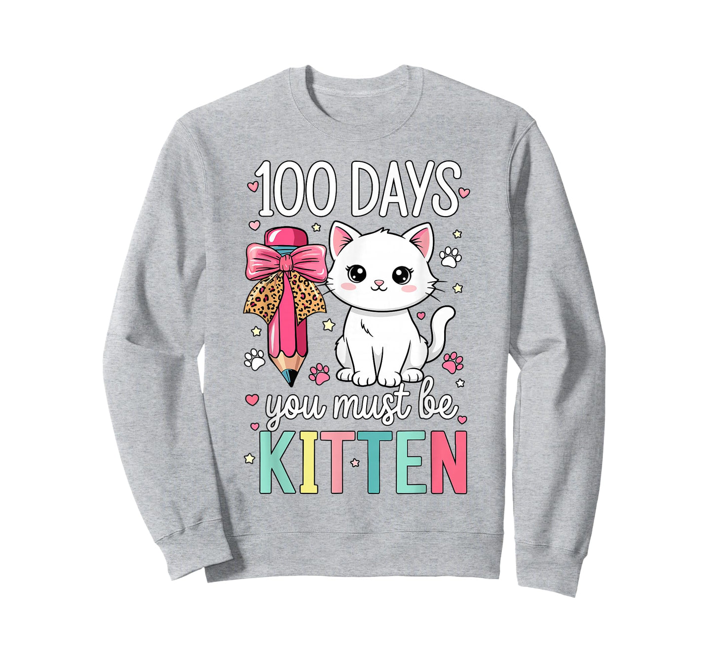 Girls 100 Days of School Cat Coquette Bow 100th Day School T-Shirt