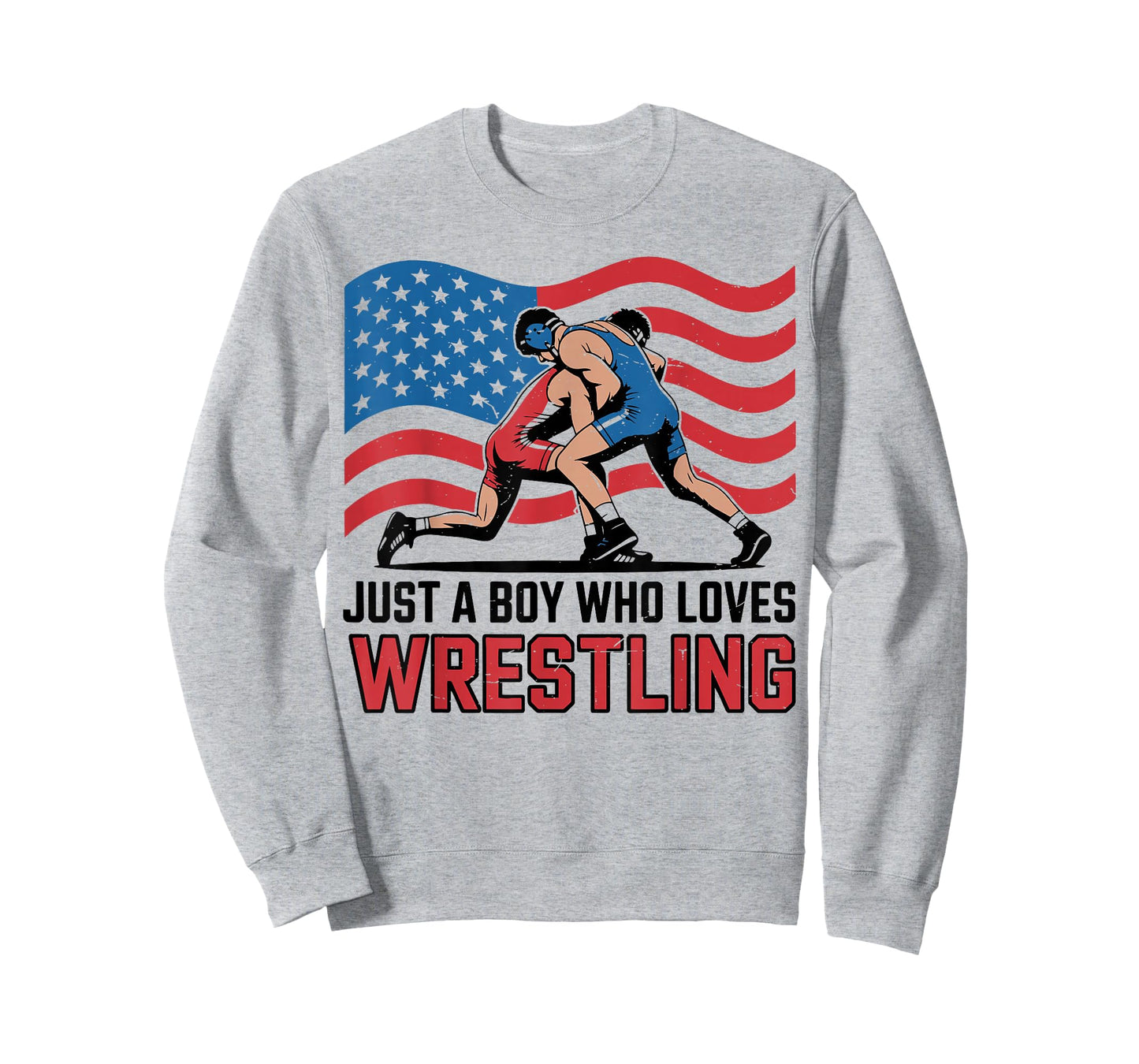Toddler Boy Who Loves Wrestling American Flag US Wrestler T-Shirt