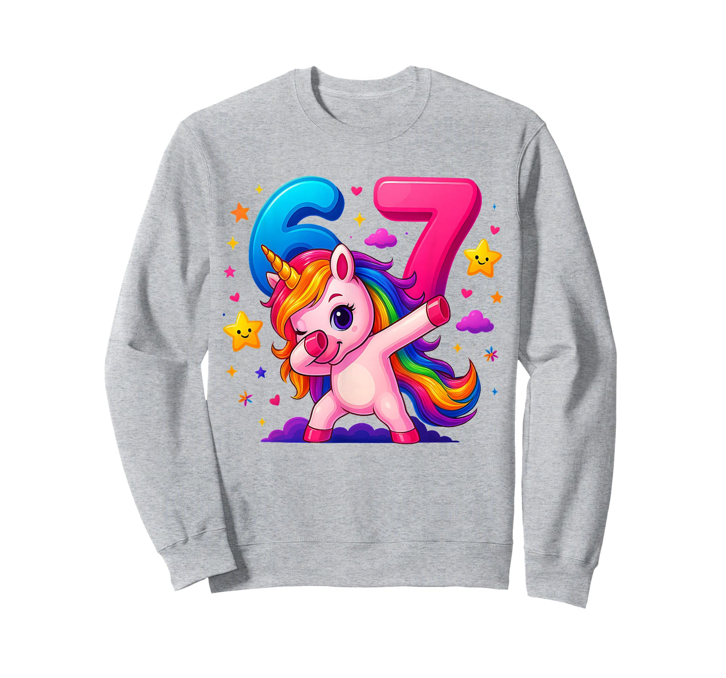 67 Unicorn for Girls Six Seven Meme Brainrot Funny Kids Girl T-Shirt