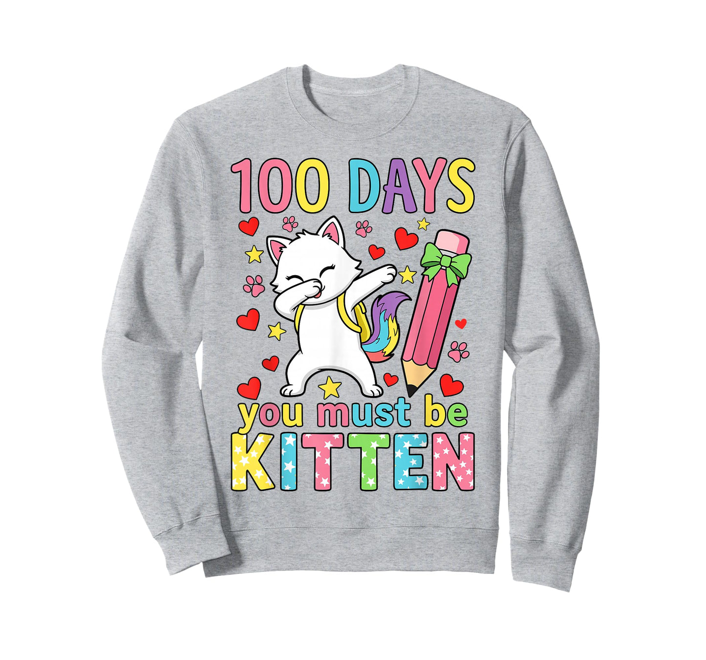 Girls 100 Days of School Cat 100th Days of School Kids Girls T-Shirt