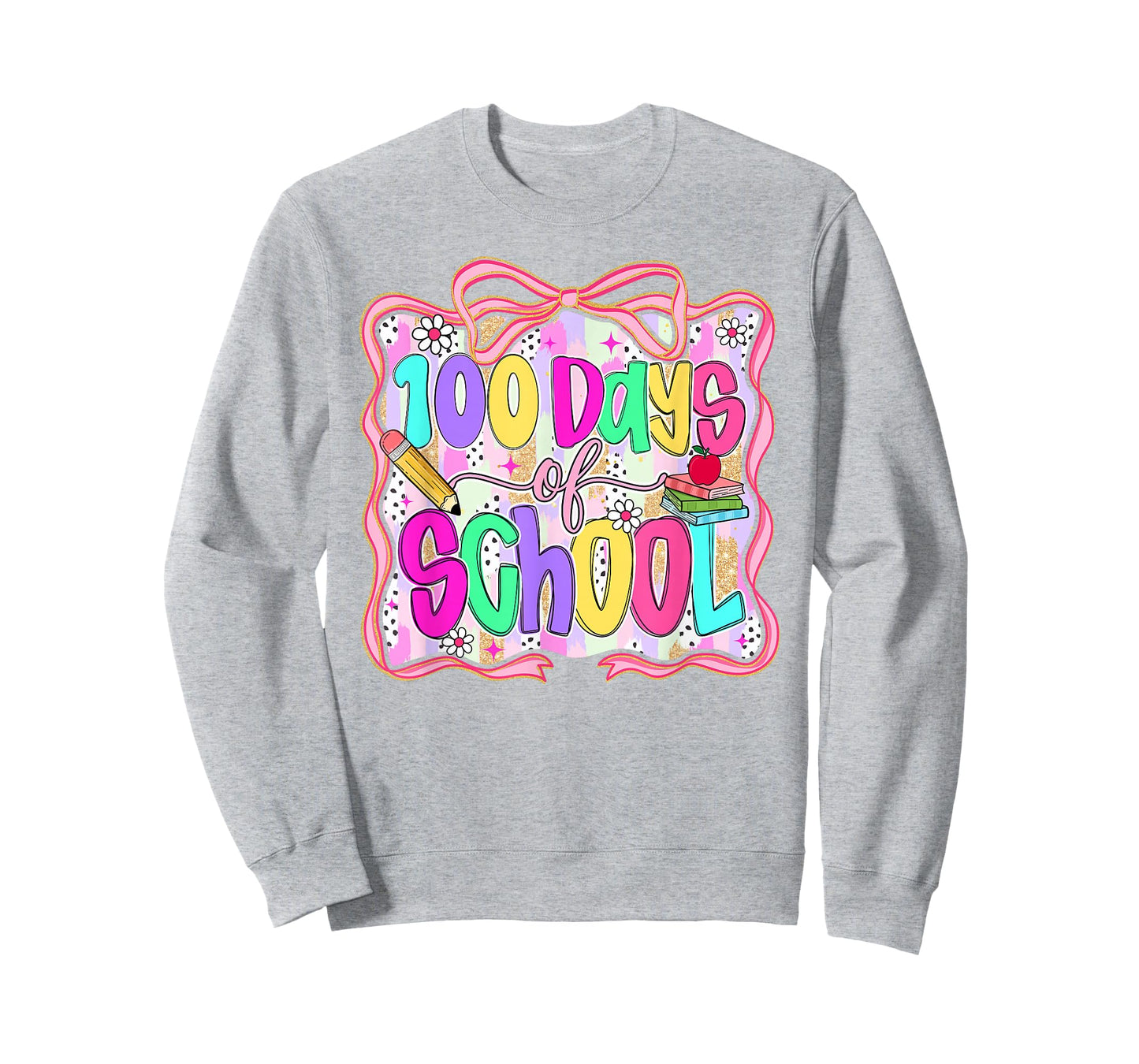 100 Days of School Bow 100th Day of School Teacher Kids Girl T-Shirt