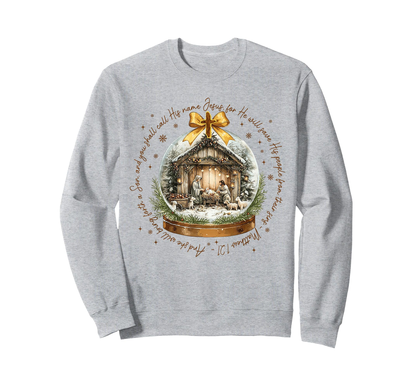 Christmas Nativity Scene Baby Jesus Christian Scripture Xmas T-Shirt