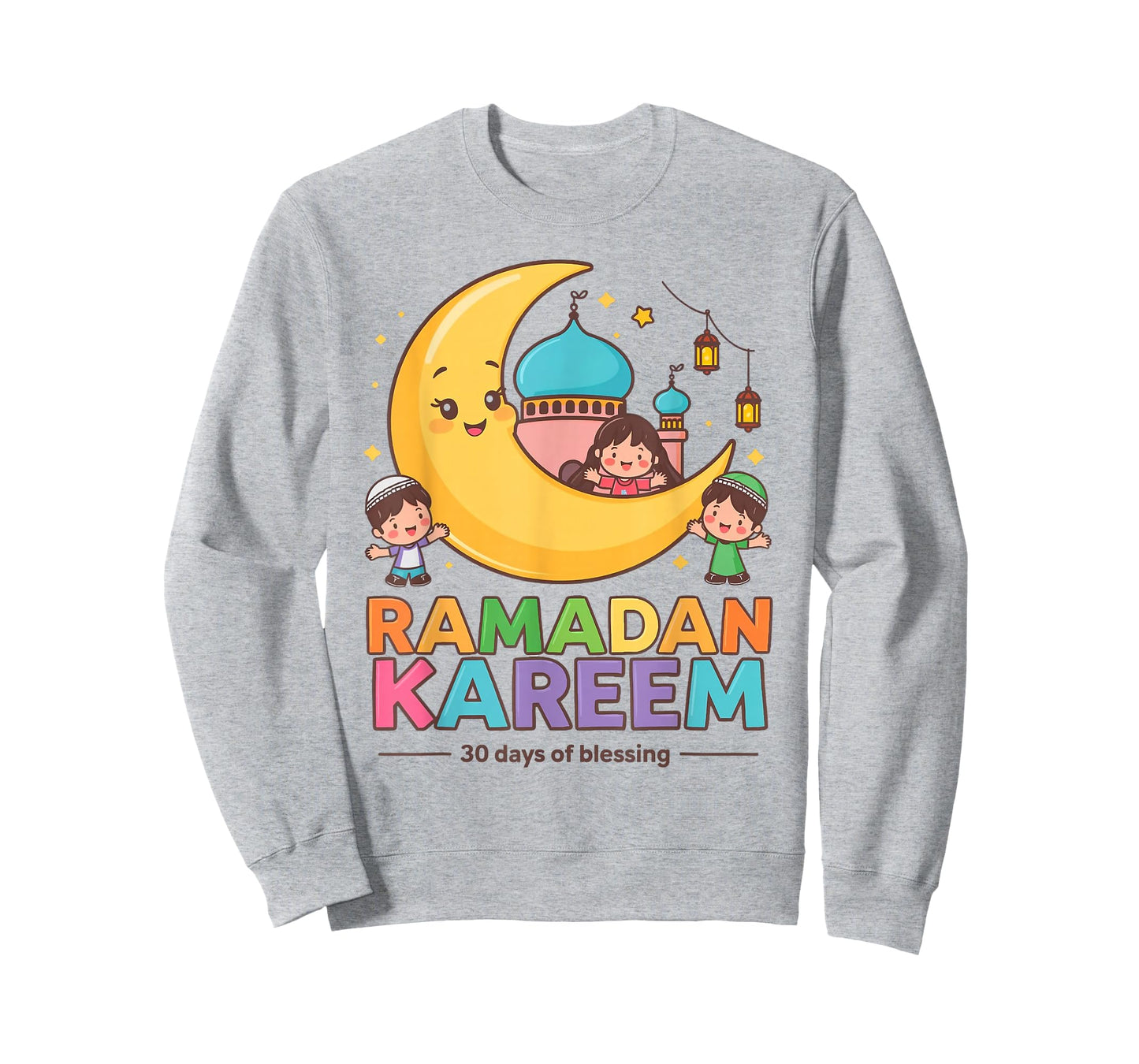 Ramadan Kareem Kids Cute Crescent Moon Muslim Children T-Shirt