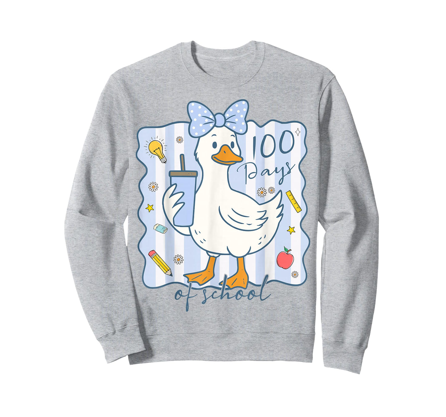 100 Days of School Goose 100th Day of School Boys Girls Kids T-Shirt