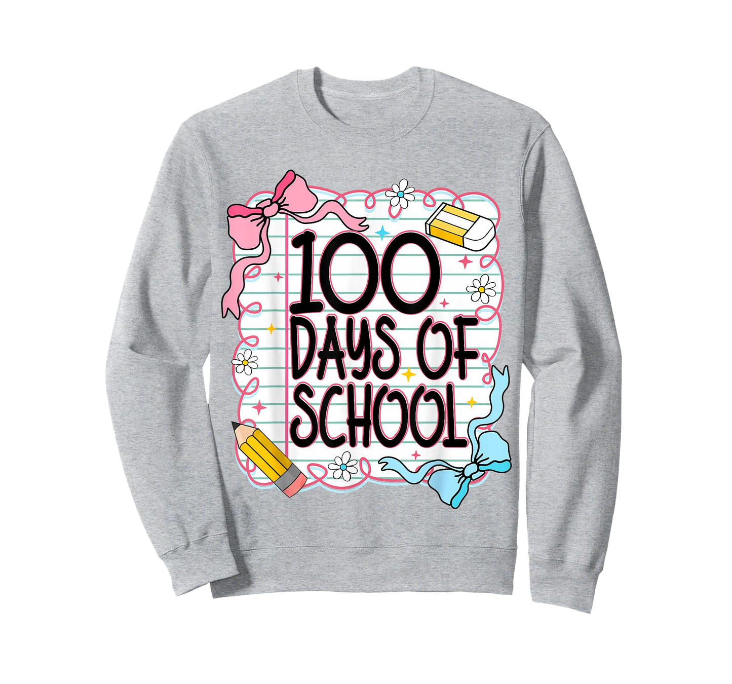 100 Days of School Bow 100th Day of School Teachers Girls T-Shirt