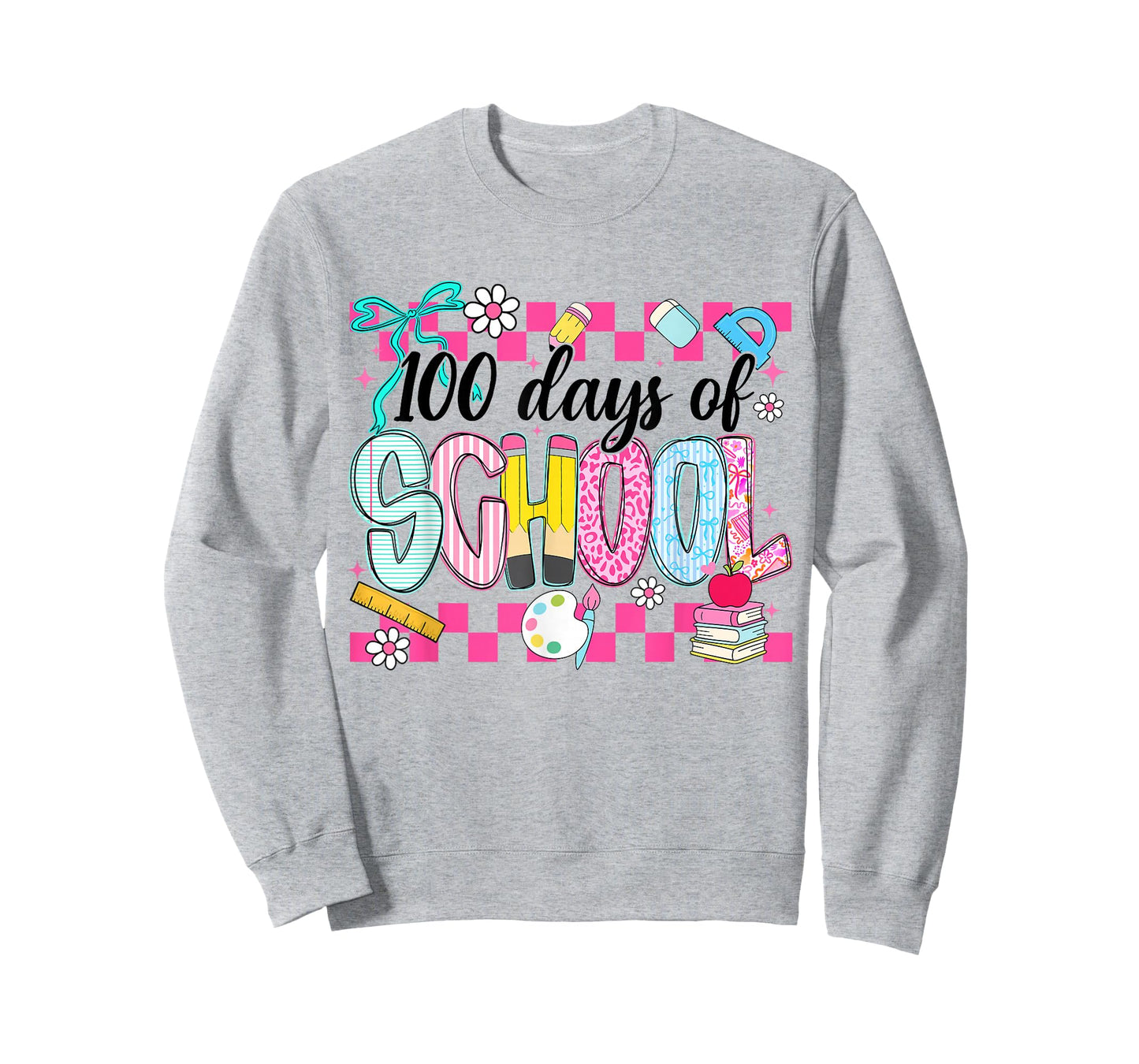 100 Days of School Preppy 100th Day of School Teacher Kids T-Shirt