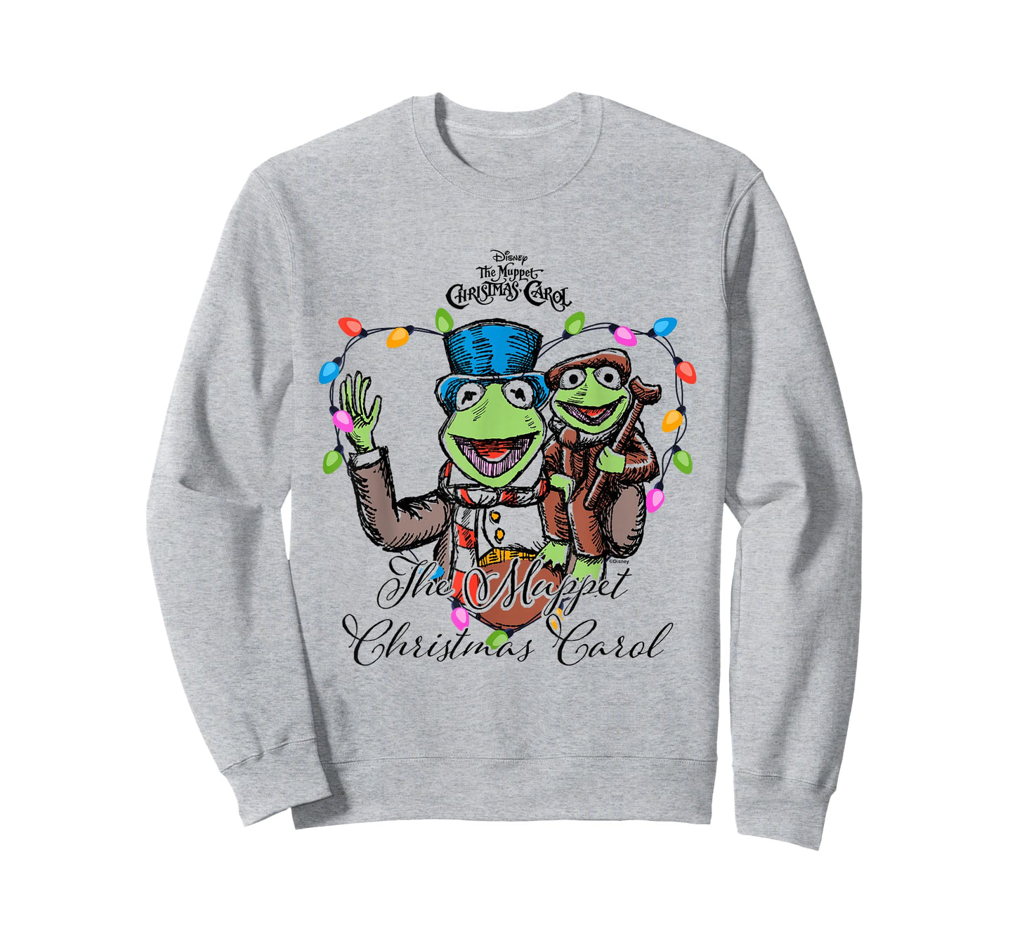 Disney The Muppet Christmas Carol Kermit Tiny Tim Colorful T-Shirt