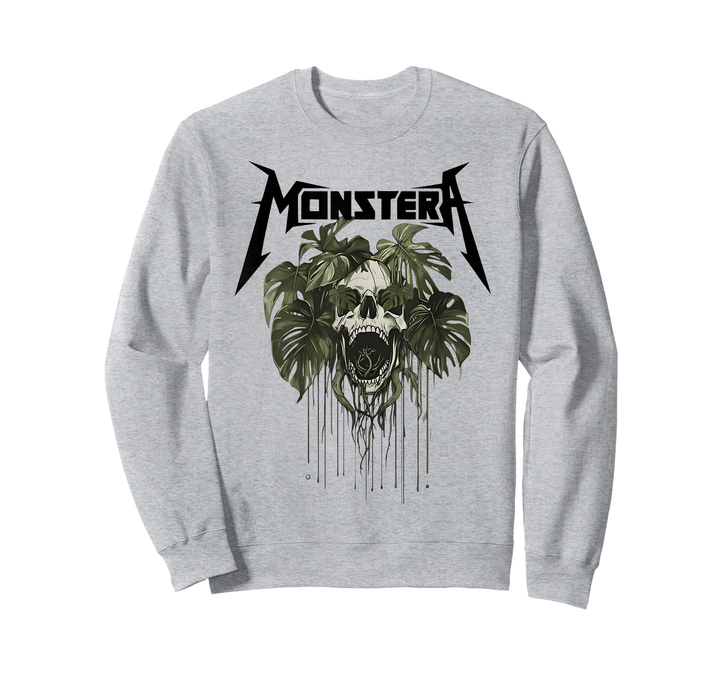 Monstera Funny Skull Plant Lover Grunge Gardener Women Men T-Shirt