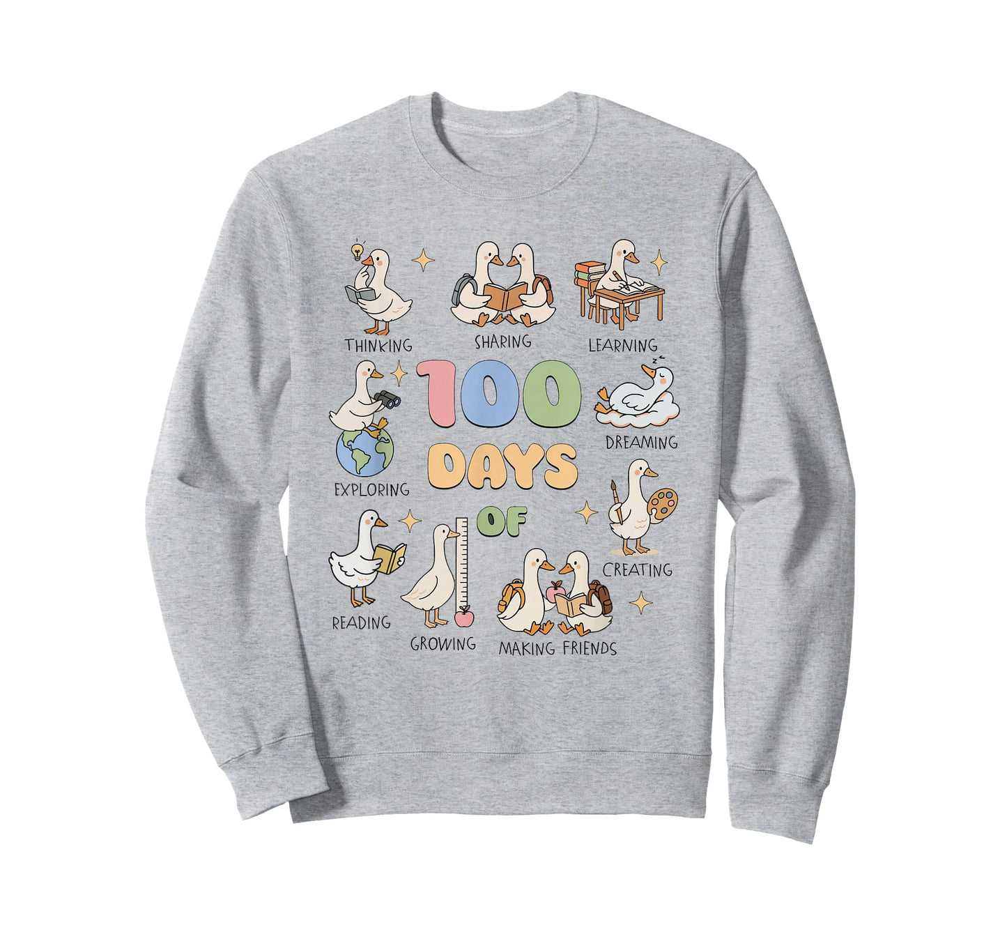 100 Days of School Girls Teacher 100th Day Silly Goose T-Shirt