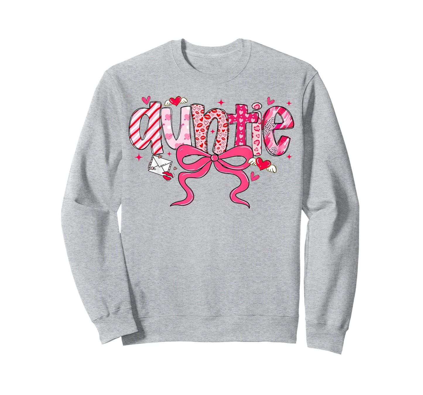 Auntie Valentine Heart Aunt Valentines Day Coquette Bow T-Shirt