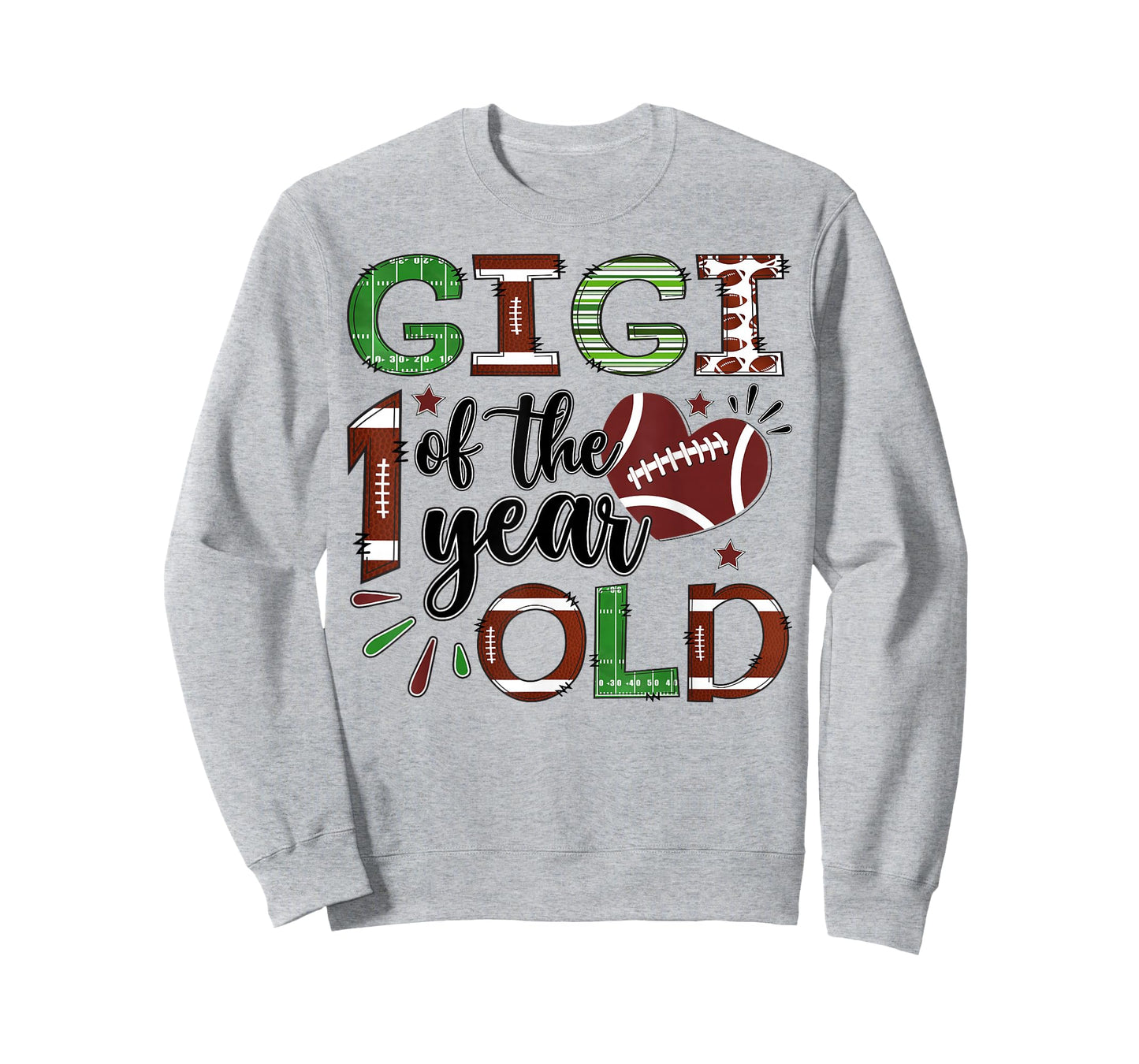Gigi of The 1 Year Old Football 1st Birthday Boy Matching T-Shirt