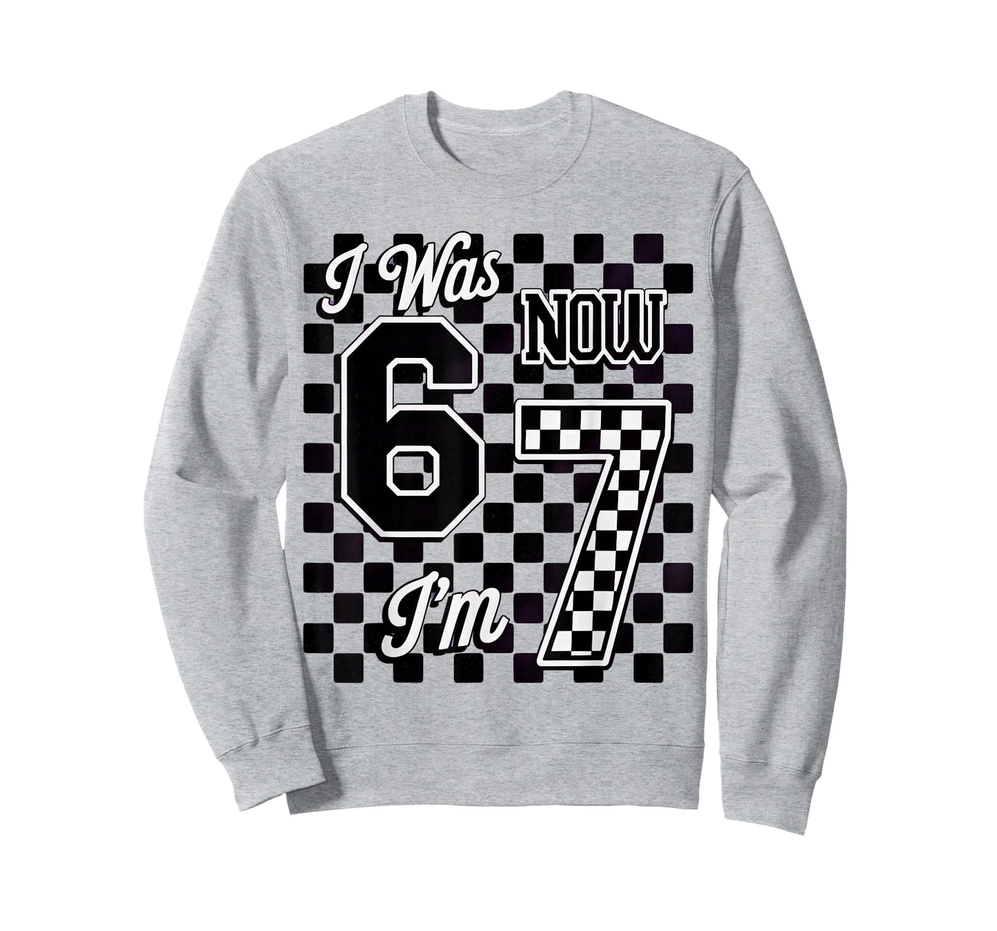 Checkered I was 6 Now I'm 7 Birthday Seven Years Old T-Shirt