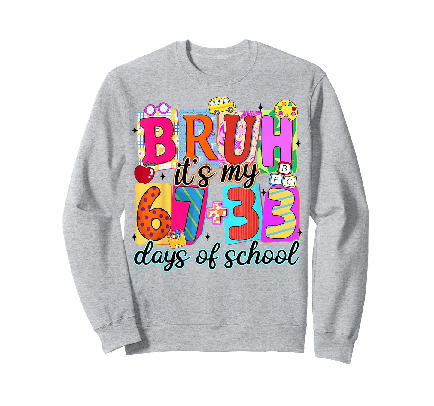 Bruh It's My 67 Plus 33 Days of School Six Seven Meme Kid T-Shirt