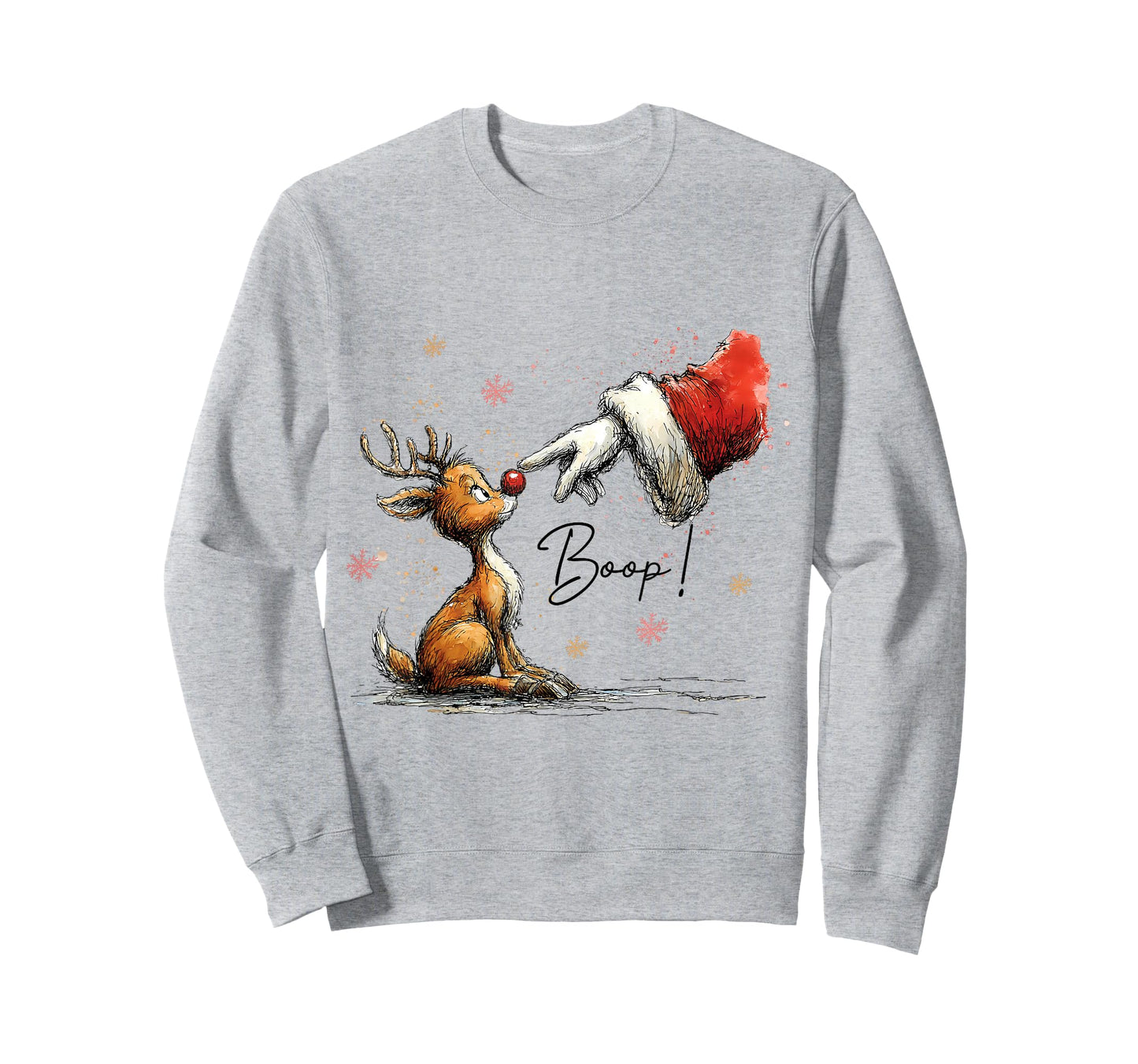 Boop Funny Santa Farmer Reindeer Cute Christmas Holiday Art T-Shirt