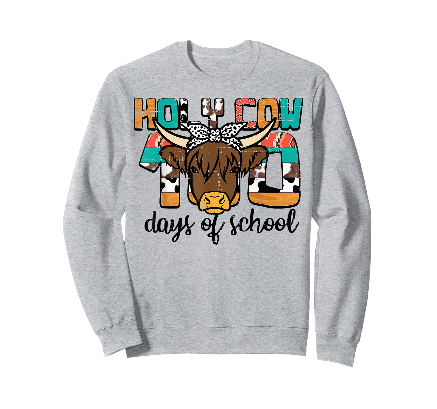 100th Day of School Holy Cow Highland Funny 100 Days Kids T-Shirt