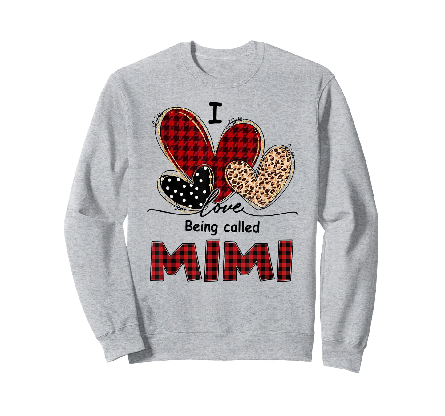 I Love Being Mimi Red Plaid Leopard Christmas Valentine Mimi T-Shirt