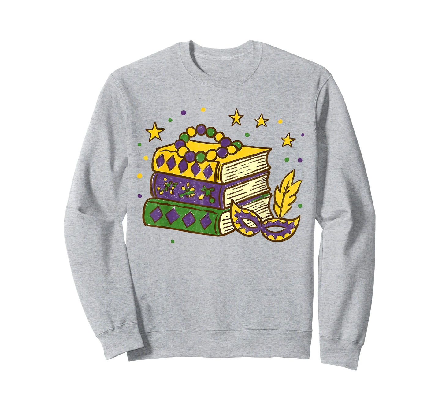 Mardi Gras Book Lover Reading Reader Men Women Kids T-Shirt